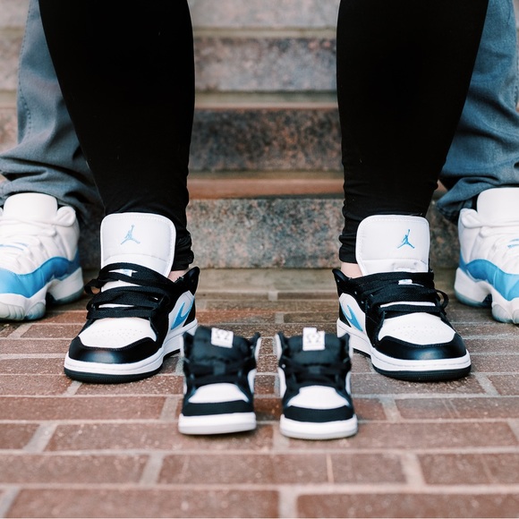 Women’s Jordan 1 Low Black University Blue- White Size 7.5; worn once for photos - Picture 6 of 9